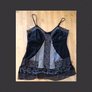 EUC Karen Millen Silk Beaded Top